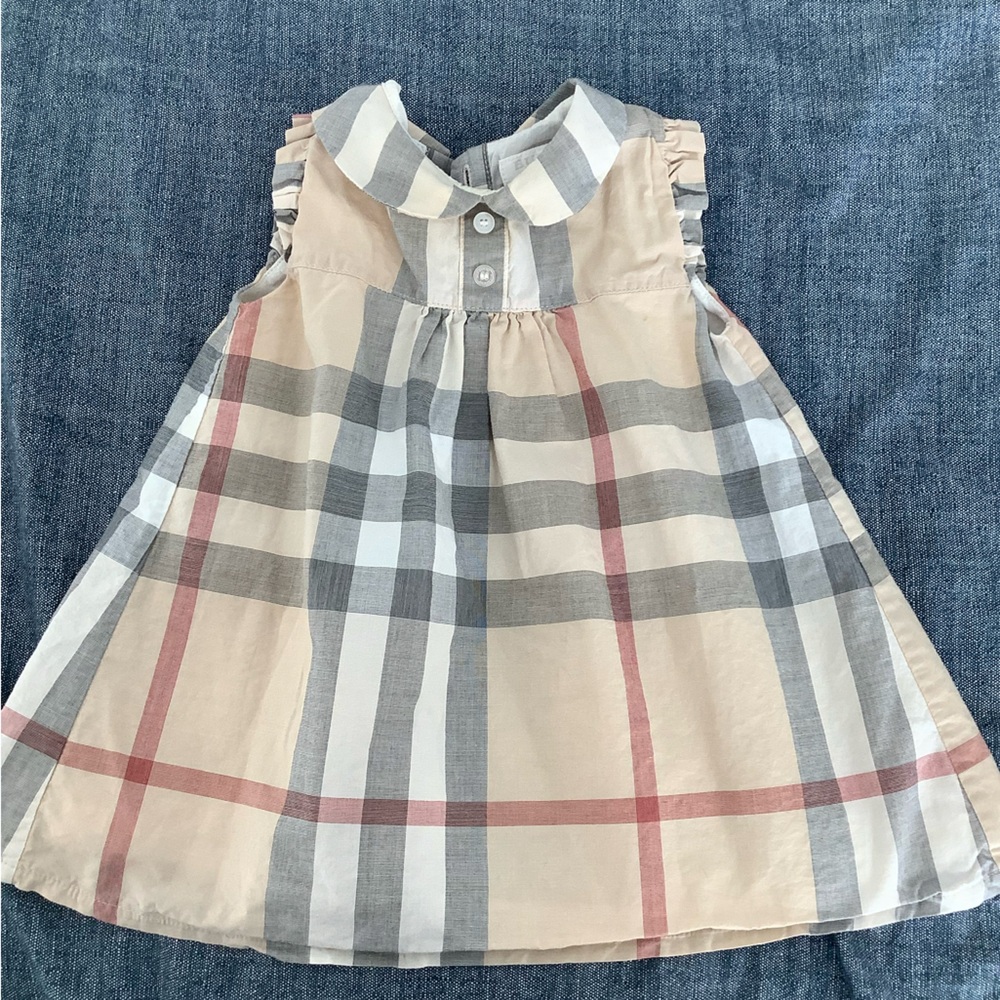 Burberry Children's Beige and Gray Plaid Top
